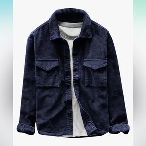 Mens Corduroy Shirt Button Down Long Sleeve with Pockets Men’s size medium NWT